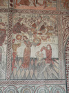 Interiör. Johannes döparens huvud på ett fat, mellersta delens södra vägg.