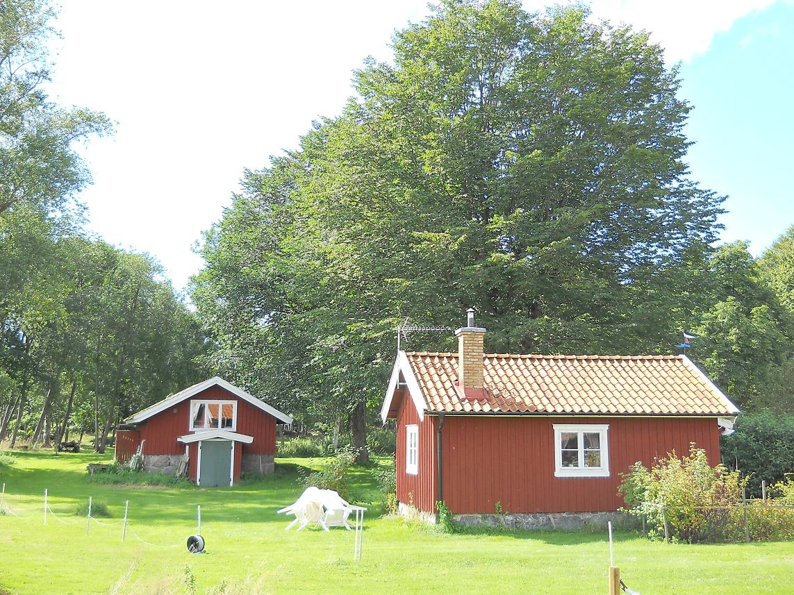 Knapegården, jordkällaren till vänster i bild (fähus till höger).