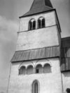 Rute kyrka. Del av tornets fasad