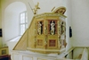 Norra Kyrketorps gamla kyrka, predikstol från 1727.  Neg nr 02/159:11.jpg