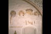Länna kyrka, målning på korets sydmur. Maria och tre apostlar