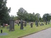 Del av kyrkogården i väster. 