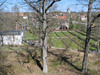 Kristdala samhälle med Kristdala kyrka. Bild tagen från den sk Hallonkullen vid södra kyrkogården. 