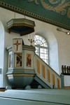 Predikstol i Särestad kyrka. Neg.nr. 03/288:24. JPG.