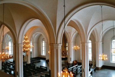Interiör av Garnisonskyrkan i Karlsborgs fästning. Neg.nr. 03/252:01. JPG.