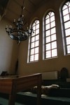 Nordläktare med museiföremål och ursprunglig smideskrona i Undenäs kyrka. Neg.nr. 03/258:08. JPG.