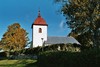 Exteriör av Acklinga kyrka, byggd i gustaviansk stil 1777-92. Neg.nr. 04/319:07. JPG. 