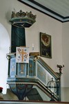 Predikstol i Daretorps kyrka. Neg.nr. 04/193:23. JPG.