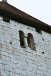 Kopplade rundbågar i romanskt torn på Härja kyrka. Neg.nr. 04/194:08. JPG. 