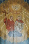 Takmålning av Detleff Ross i Norra Hestra kyrkas kor med motiv av Treenigheten. Neg.nr. B963_046:20. JPG.
