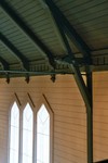 Detalj av den öppna takstolen i Valdshults kyrka. Neg.nr. B963_052:01. JPG.