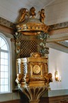 Gustaviansk predikstol i Öreryds kyrka, snidad av Sven Morin. Neg.nr. B963_049:23. JPG.
