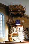 Predikstol av Gustaf Kihlman i Mulseryds kyrka. Neg.nr. B963_058:06. JPG.
