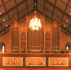Den nygotiska orgelfasaden är sannolikt jämngammal med kyrkan. Orgelverket är från 1954 och byggdes av Olof Hammarberg, Göteborg.