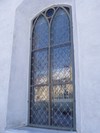 Drothems kyrka, gjutjärnsfönster med blyspröjs.