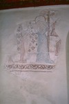 Fragment av väggmålning i Svartrå kyrka.