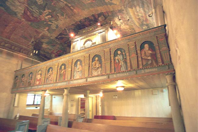 Orgelläktaren i Älvsåkers kyrka.