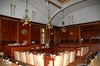 Ett sammanträdesrum inrättades 1904-06 efter ritningar av arktiekterna Y Rasmussen och E Krüger 