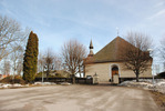 Trosa stads kyrka, kyrkomiljön sedd från väster