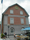 Helge And 17 husnr 2, bilden visar gaveln på rådhuset.