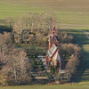 Bjärshögs kyrka och kyrkogård från öster.