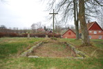 Källs Nöbbelövs gamla kyrkogård, markering av medeltidskyrkan