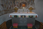 Sireköpinge kyrka, altaret och kalkmålning