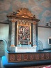 Grythyttans kyrka, interiör, koret med altare och altaruppsats. 