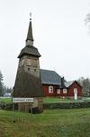 Svenasjö kyrka med klockstapel, från SV.