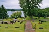 Skärvs kyrkogård med utsikt över Bysjön. Neg.nr 04/240:04.jpg.