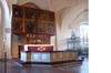 Altarskåpet. 
Altarskåpet tillverkades troligen i Lübeck 1510-20. Altarringen kom på plats 1751, sedan korskranket avlägsnats (finns nu i norra sidoskeppet) och korets golv höjts. Digitalfoto Sven-Erik Nylander