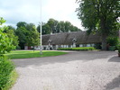 Ausås prästgård, Ängelholms kommun. Östra längan, församlingshem, från väster.