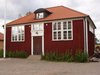 Åsbo kyrka, skolans gymnastikbyggnad.