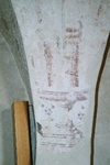 Kållands-Åsaka kyrka, fragment av målad 1400-talsdekor i långhuset. Neg.nr 03/139:05.jpg