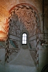 Söne kyrka, fönsternisch i koret. Senmedeltida dekormålning. Neg.nr 03/148:20