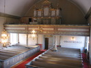 Bräcke kyrka, interiör, kyrkorummet, orgelläktaren från predikstolen. 