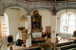 Hällesjö kyrka, interiör bild av kyrkorummet mot koret.