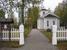 Nyhems kyrka med kyrkogård. Vy från entrén i öster. 