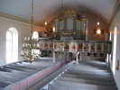 Myssjö kyrka, interiör, kyrkorummet, vy mot läktaren från predikstolen. 