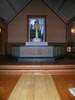 Sjoutnäsets kapell, interiör, kyrkorummet, koret i öster. 

Bilderna är tagna av Martin Lagergren & Emelie Petersson, bebyggelseantikvarier vid Jämtlands läns museum, i samband med inventeringen 2004-2005.