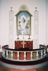 Hillsands kapell, interiör, kyrkorummet, altaret.

Bilderna är tagna av Martin Lagergren & Emelie Petersson vid Jämtlands läns museum i samband med inventeringen, 2004-2005. 