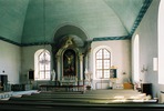 Hammerdals kyrka, interiör, kyrkorummet sett mot koret i öster. 

Bilderna är tagna av Martin Lagergren & Emelie Petersson, bebyggelseantikvarier vid Jämtlands läns museum, i samband med inventeringen, 2004-2005. 