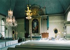 Ströms kyrka, interiör, kyrkorummet mot koret. 

Bilderna är tagna av Martin Lagergren & Emelie Petersson, bebyggelseantikvarier vid Jämtlands läns museum, i samband med inventeringen, 2004-2005.