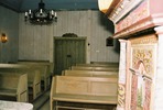 Handöls kapell, interiör, kyrkorummet mot entré i väster

Bilderna är tagna av Martin Lagergren & Emelie Petersson, bebyggelseantikvarier vid Jämtlands läns museum, i samband med inventeringen, 2004-2005.