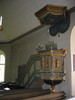 Mattmars kyrka, interiör, kyrkorummet, predikstolen.