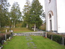 Kalls kyrkas kyrkogård, vy från söder mot norr vid kyrkporten i väster. 