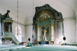 Lits kyrka, interiör, kyrkorummet sett mot koret i öster. 

Bilderna är tagna av Martin Lagergren & Emelie Petersson, bebyggelseantikvarier vid Jämtlands läns museum, i samband med inventeringen, 2004-2005.
