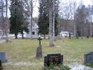 Lögdö kyrka/Lögdö brukskapell med omgivande kyrkogård, vy från öster.