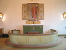Torpshammars kyrka, interiör, altarring & altaruppsats. 