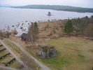 Haverö kyrkas kyrkogård, vy från kyrktornet mot sydöst
